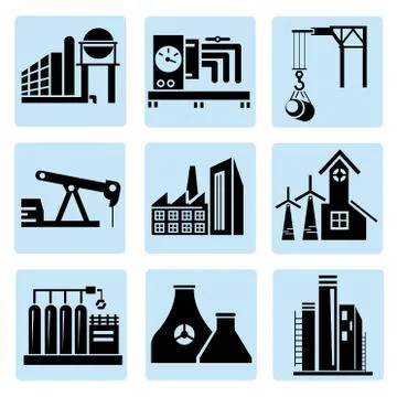 Industry icons Stock Illustration