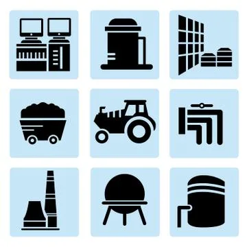 Industry icons Stock Illustration