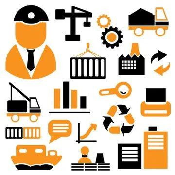 Industry Icons Set Stock-Illustration