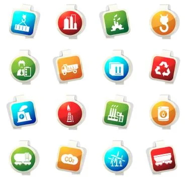 Industry icons set Stock Illustration