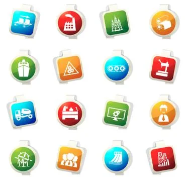 Industry icons set Stock Illustration