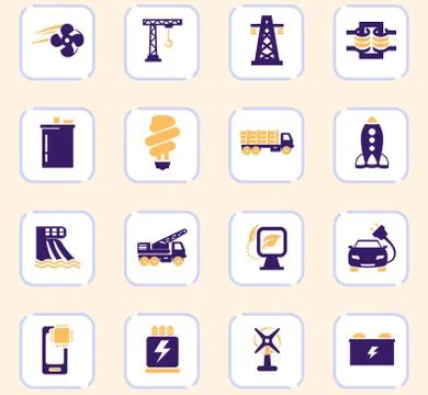Industry icons set Stock Illustration