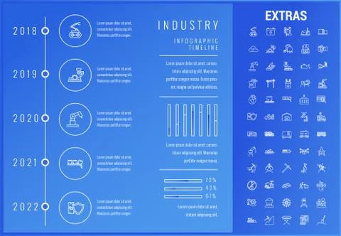 Industry infographic template, elements and icons. Stock Illustration