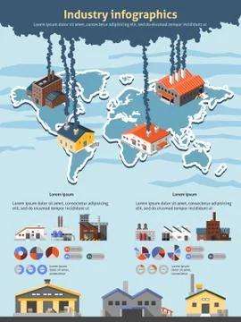 Industry Infographics Set Illustrazione stock