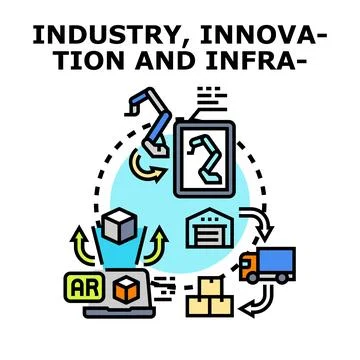 Industry innovation infrastructure development automation technology concept Stock Illustration