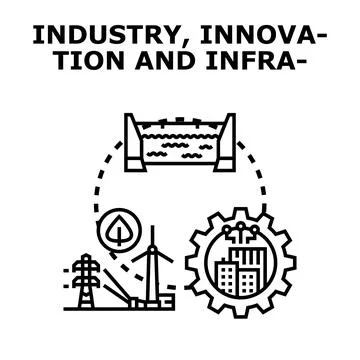 Industry innovation infrastructure development vector illustration イラスト素材