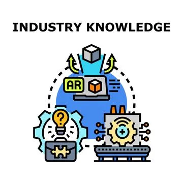 Industry knowledge concept developing modern business solutions Stock Illustration