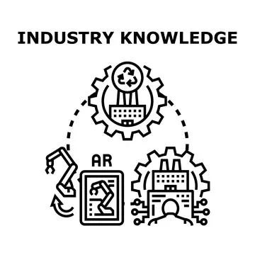 Industry knowledge sharing innovation and augmented reality Stock Illustration