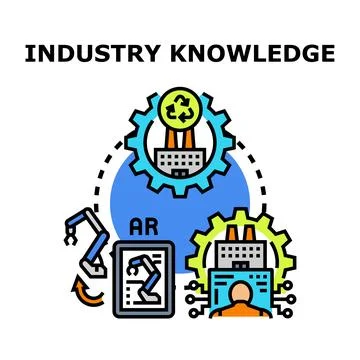 Industry knowledge sharing innovation and augmented reality Stock Illustration