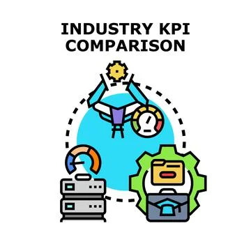 Industry kpi comparison analyzing business performance data Stock Illustration