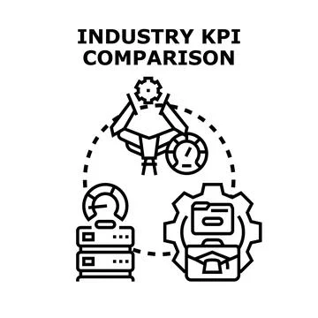 Industry kpi comparison analyzing business performance data Stock Illustration