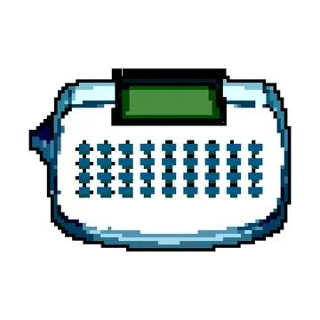 Industry label printer game pixel art vector illustration Stock Illustration
