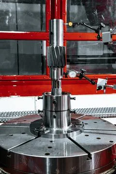 Industry lathe machine milling cutter gear precision work Stock Photos