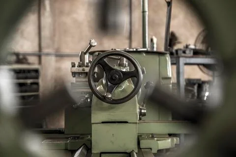 Industry lathe machine work Stock Photos