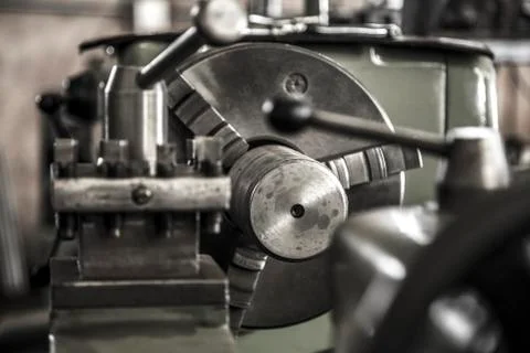 Industry lathe machine work Stock Photos