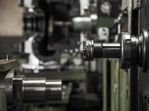 Industry lathe machine work Stock Photos