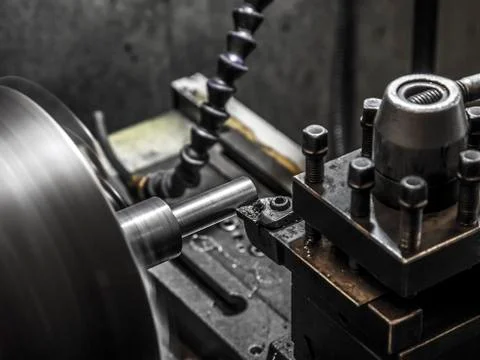 Industry lathe machine work Stock Photos