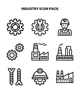 Industry Line Vector Icons Pack Stockillustratie