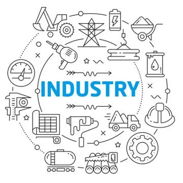 Industry Linear illustration Stock Illustration