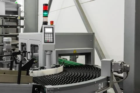 Industry Machine Empty Idle Rollers Conveyor Belt Control Pad Book Finishing  Stock Photos