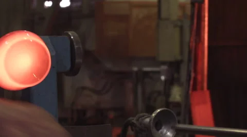 A industry of making glass. Modulating the glass. Stock Footage 63173198
