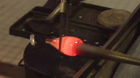 A industry of making glass. Modulating the glass. 스톡 동영상 63173474