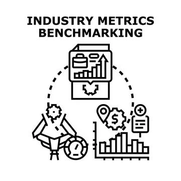 Industry metrics benchmarking for business performance evaluation Stock Illustration
