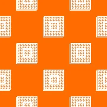 Industry microchip pattern vector orange Stock Illustration