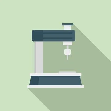 Industry milling machine icon, flat style Stock Illustration