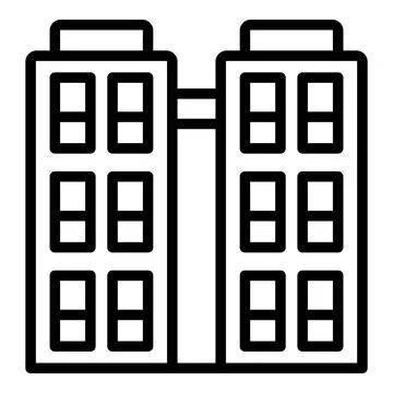Industry multistory icon outline vector. City building Ilustración de archivo