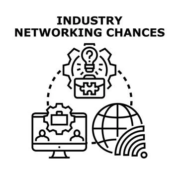 Industry networking opportunities developing connections and ideas Stock Illustration