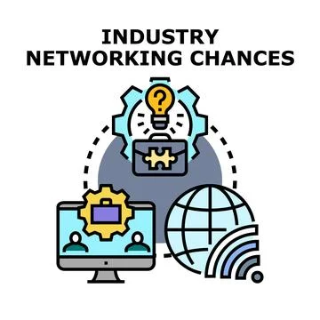 Industry networking opportunities developing connections and ideas Stock Illustration