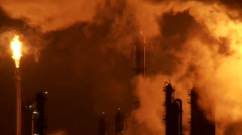 Industry At Night Stock Footage 586748