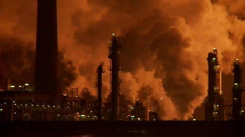 Industry At Night Stock Footage 586749