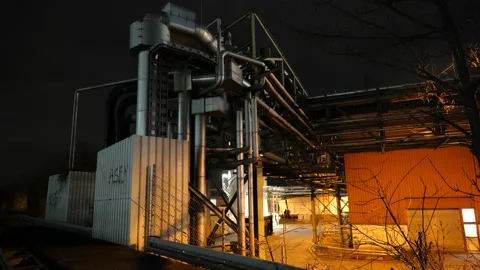 Industry by night Stock Footage 152849348