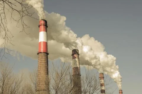 Industry, pollution, emissions. Foto stock
