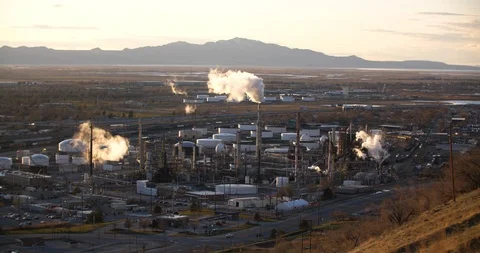 Industry pollution wide Video stock 102954701