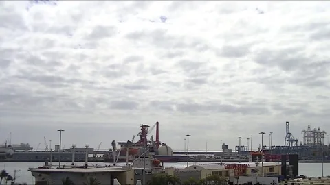 Industry port with machines Stock Footage 80041885