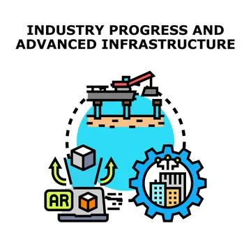 Industry progress advanced infrastructure building with augmented reality t.. Ilustración de archivo