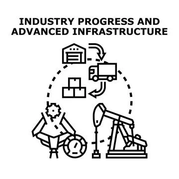 Industry progress and advanced infrastructure concept vector illustration Stock Illustration