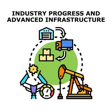 Industry progress and advanced infrastructure concept vector illustration Stock Illustration