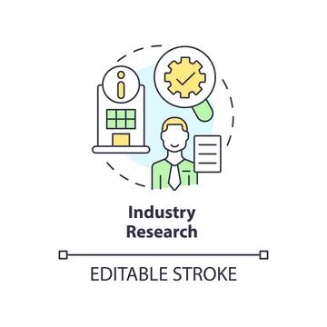 Industry research concept icon Stock Illustration