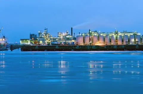 Industry at the river Elbe Stock Photos