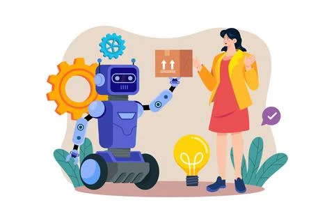 Industry Robotization Illustration concept on white background Stock Illustration