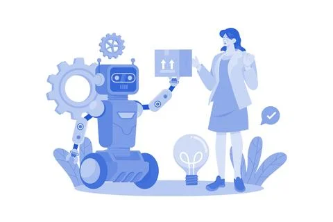 Industry Robotization Illustration concept on white background Stock Illustration