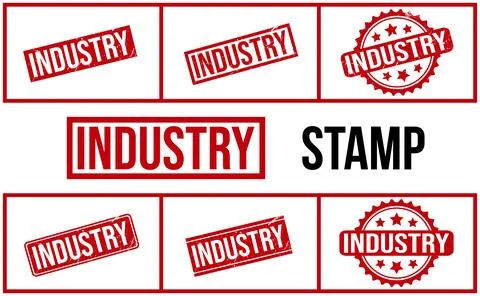 Industry Rubber Stamp Set Vector Stock Illustration