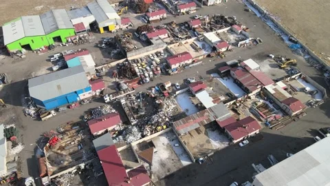 Industry scrap waste drone Stock Footage 237158842