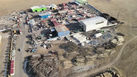 Industry scrap waste drone Stock Footage 237159522