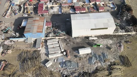 Industry scrap waste drone Stock Footage 237159740