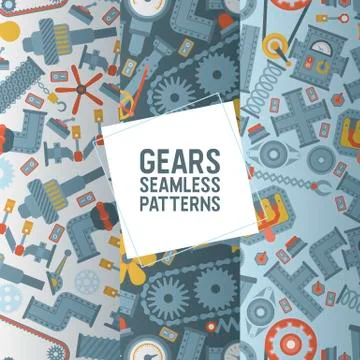 Industry seamless pattern vector industrial machinery engineering equipment Stockillustratie